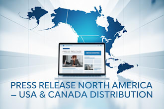 write and distribute press release to north america USA and canada media