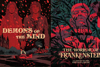 draw 1960s horror illustration, 1950s retro vintage comic, 1970s graphic comic