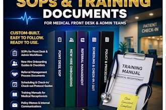 create healthcare admin training documents, sops, and onboarding guides