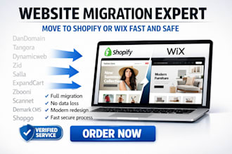 migrate dandomain tangora dynamicweb zid salla expandcart zbooni to shopify wix