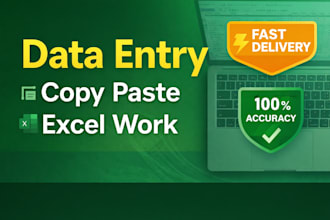 do data entry, copy paste, typing and excel work