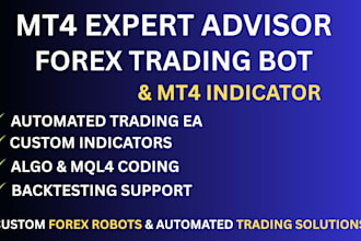 create mt4 expert advisor, forex trading bot, or custom indicator