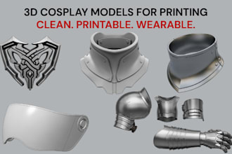 create 3d mask helmet 3d cosplay model 3d wearable armor 3d prop design