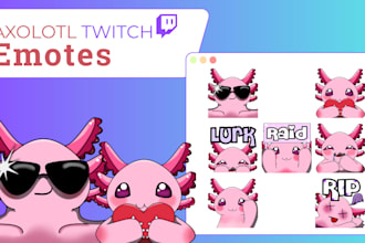 provide ready to use axolotl twitch emotes
