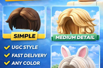 create custom roblox hair model ugc style