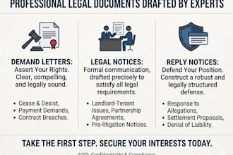 draft a  legal notice, demand letter, or reply notice