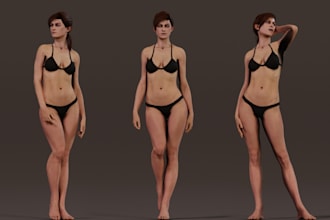 model 3d character for nsfw, vrm vrchat avatar, sfm vtuber, mmd model  live2d