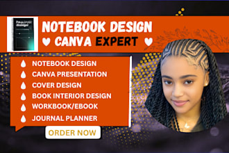 design editable canva ebook, notebook, workbook, training manual, journal design