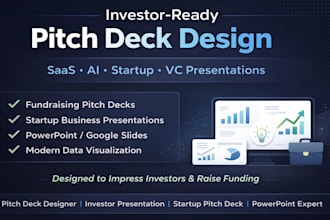 design investor ready pitch deck fpr saas and ai startup presentation