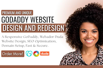 design or redesign godaddy website webador website and duda website design