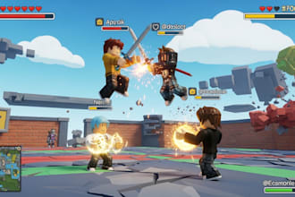 develop full roblox game with map building, lua scripting, gui, weapons, models
