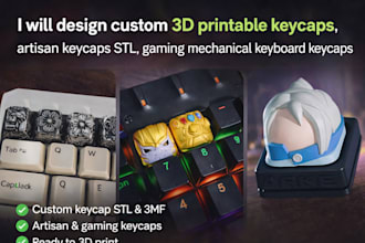 design custom 3d printable keycaps artisan keycap stl gaming mechanical keyboard