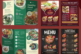 design a luxury restaurant menu food menu and digital menu board