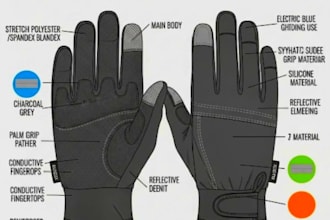 design custom glove tech pack for fashion or sports accessories
