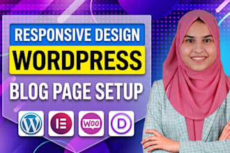 build responsive wordpress website and blog page with full setup