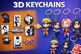 convert 2d logo to 3d keychain model, 3d light box for 3d printing stl file