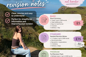 summarise complex topics into clear, easy revision notes