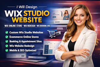 design wix studio website, wix online store, wix redesign, wix booking site