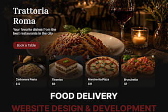 design a modern food delivery website