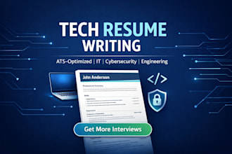 write tech resume, IT, cybersecurity, cv maker, tech sales,engeneering resume