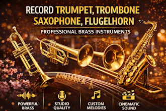 record trumpet trombone saxophone flugelhorn brass section for your music