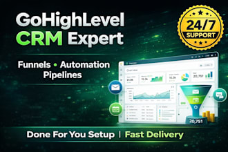 build gohighlevel CRM automation funnels, pipelines and workflows , crm ,