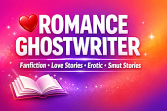 be your romance ghostwriter for fanfiction, erotic and smut stories