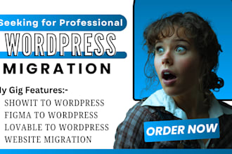 redesign elementor website migrate showit, figma, lovable to wordpress website