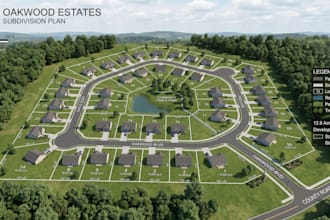 create 2d, 3d land subdivision plan for real estate projects and land investors