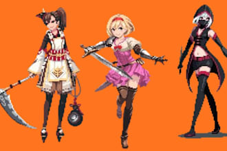 pixel art  sprite sheet pixel animation pixel background character animation