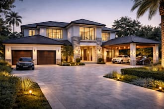design interior and exterior lighting with realistic 3d  render
