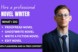 write fiction novel book proofread novel light novel editor novel ghostwriter