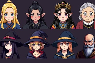 design custom pixel art avatar, portrait, character, emote, icon for gamers