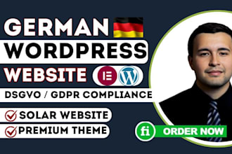 solar wordpress website, gdpr update, dsgvo compliant website, elementor builder