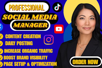 be your social media marketing manager instagram content creator tiktok manager