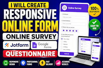 create responsive online form, online survey jotform, google form, questionnaire