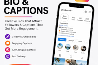 write instagram bio and captions for your page