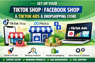 do tiktok shop facebook shop tiktok ads  dropshipping store
