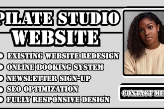 pilates studio website, fitness studio website design, yoga studio website