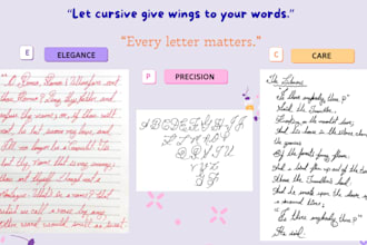 do artistic cursive handwriting for any text