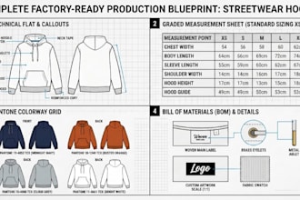 create manufacturing ready fashion tech pack for your clothing brand
