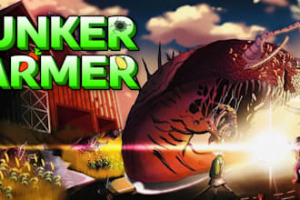 design cinematic steam capsule game cover art, steam header capsule artwork,