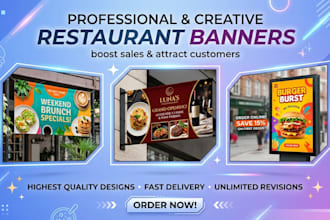 design your restaurant banner creatively