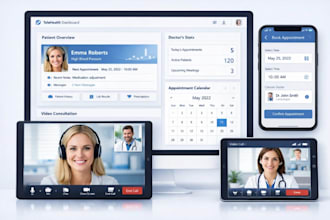 develop bubble telehealth consultation with registration booking video consult