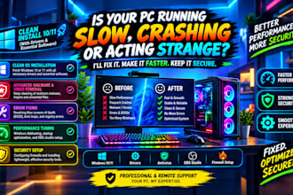 repair, install windows, optimize pc, remove malware virus, cleanup disk, obs