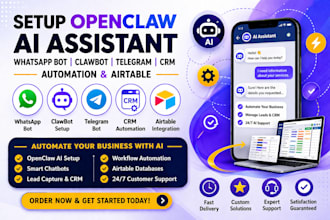 setup openclaw ai assistant whatsapp bot clawbot telegram CRM automate airtable