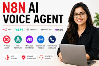 n8n ai agent developer, ai voice agent, vapi, elevenlab, retell ai voice agent