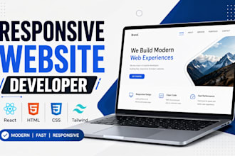 build responsive frontend website using react js, HTML CSS