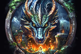 provide a fantasy, rpg, sci fi logo design