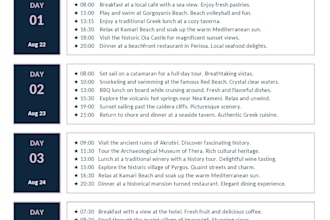 create a detailed travel itinerary for your trip
